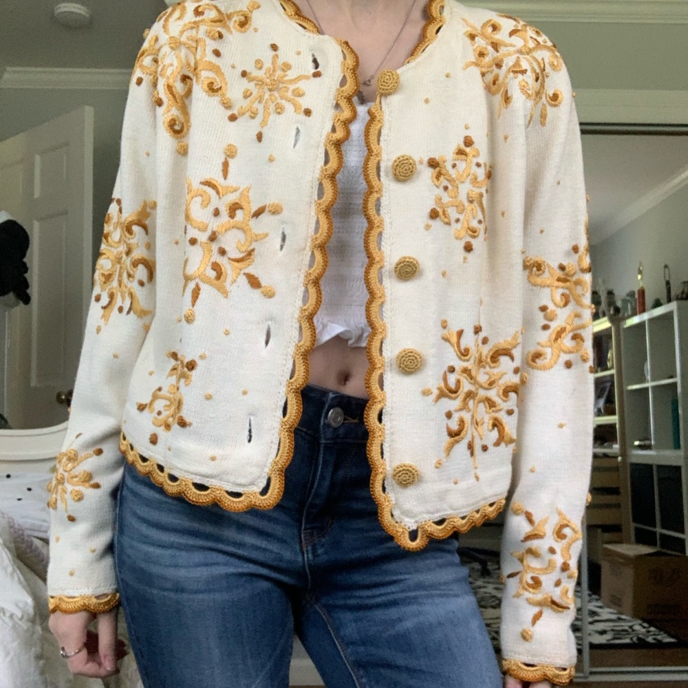 New With Tags: Gorgeous embroidered cardigan by Express Tricot